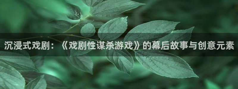 杏盛登录下载：沉浸式戏剧：《戏剧性谋杀游戏》的幕后故事与创意